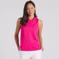 Puma Range Sleeveless Pique Shirt Polo Short Sleeve Golf Apparel