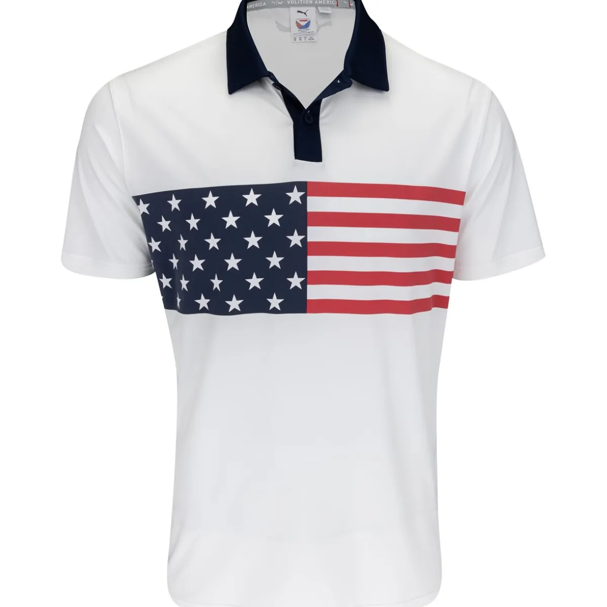 Puma Volition Stars & Bars Shirt Polo Short Sleeve Golf Apparel