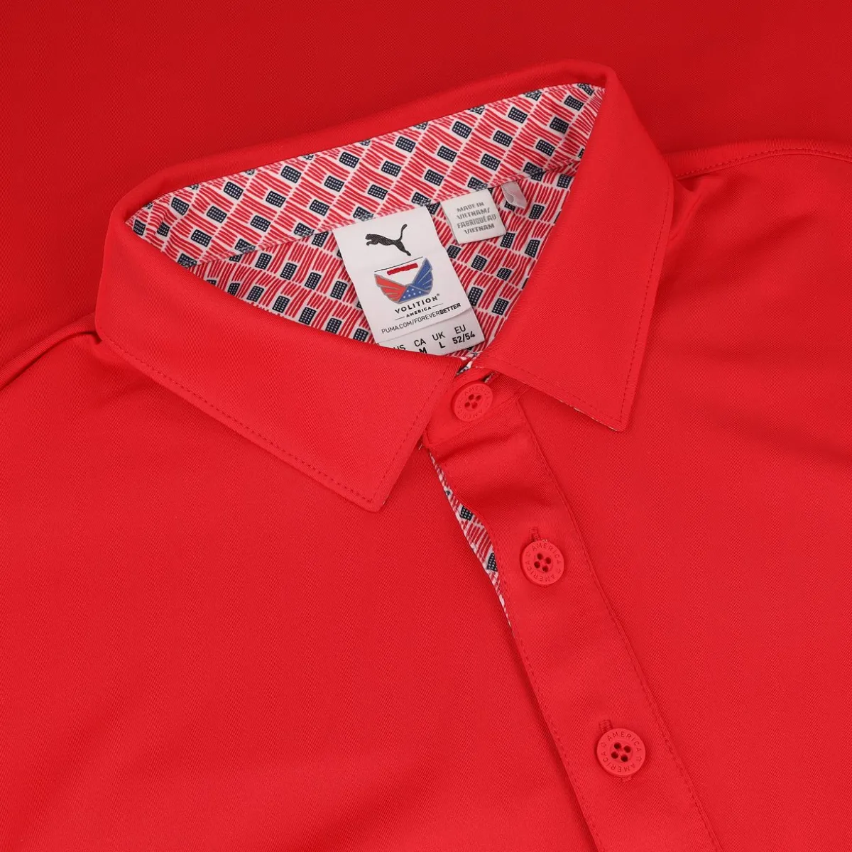 Puma X Volition Flag Trim Shirt Polo Short Sleeve Golf Apparel