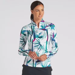 Puma You V Paradise 1/4 Zip Outerwear Pullover Golf Apparel