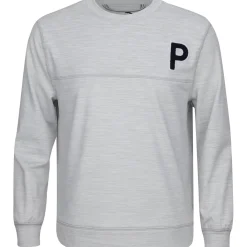 Puma Youth CLOUDSPUN Patch Crewneck Outerwear Pullover Golf Apparel