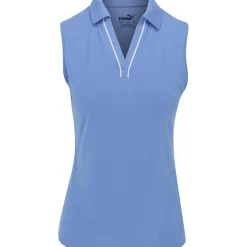 Puma Youth Girls CLOUDSPUN Piped Sleeveless Shirt Polo Short Sleeve Golf Apparel